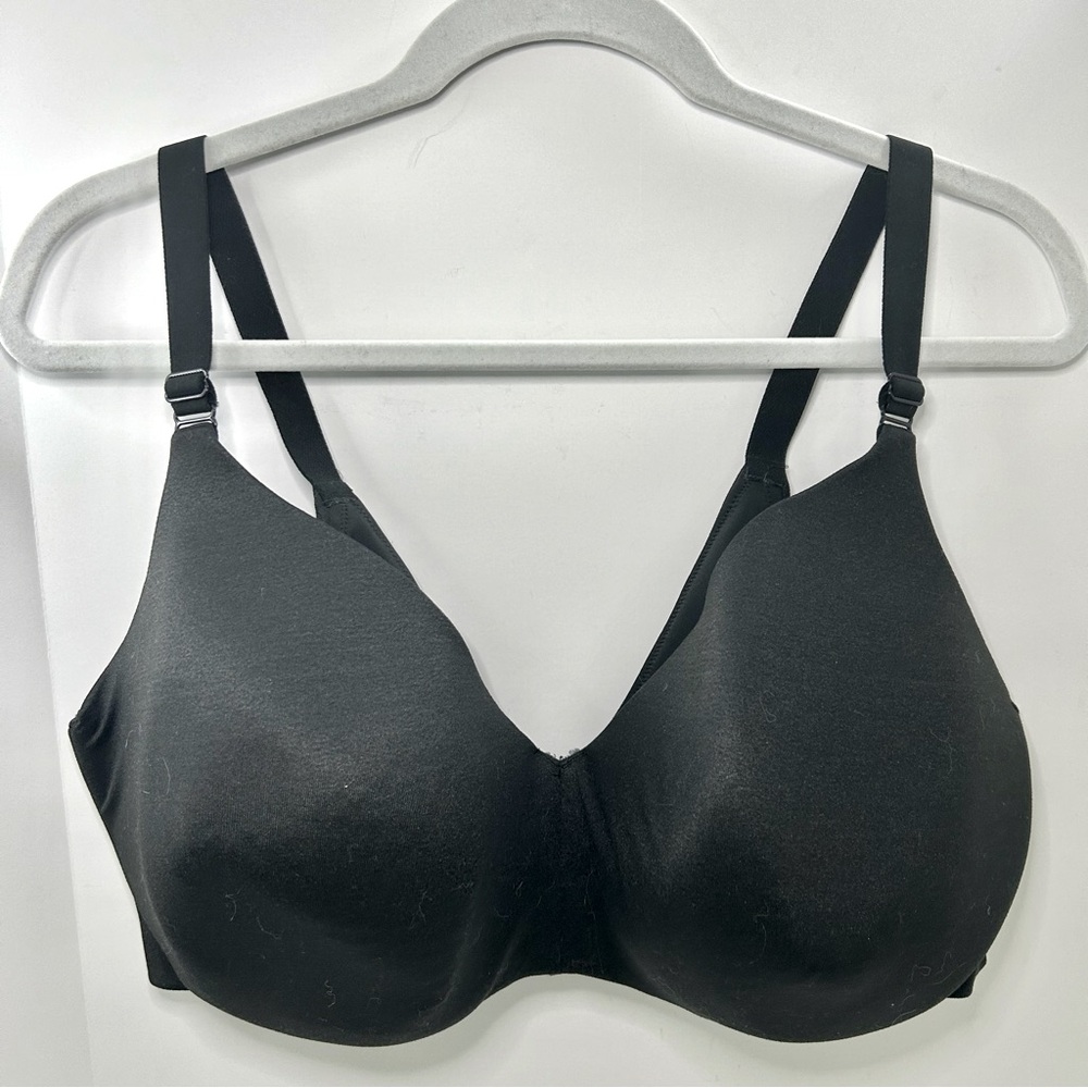 Cacique Lightly Lined Balconette Adjustable Strap Neutral Black Bra 42G